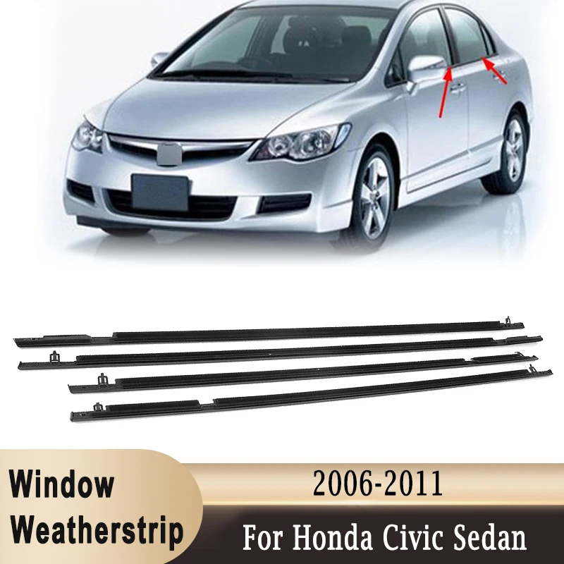 For Honda Civic 2006 2011 Window Weatherstrip Outer Glass Seal Belt