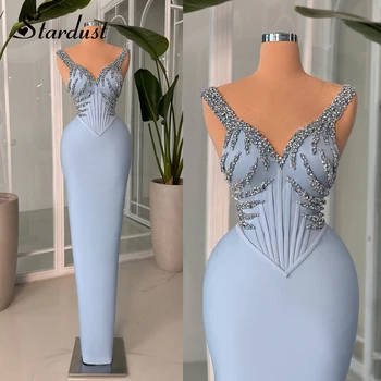 Stardust Attractive Spaghetti Straps Prom Dresses for Women Rhinestones Corset Trumpet Sweetheart Vestidos De Festa Customized 1