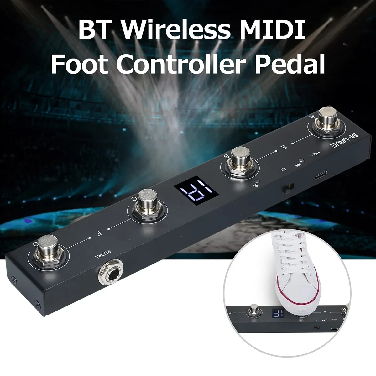 Chocolate BT Wireless Rechargeable 4 Buttons Portable MIDI Controller Pedal APP Control