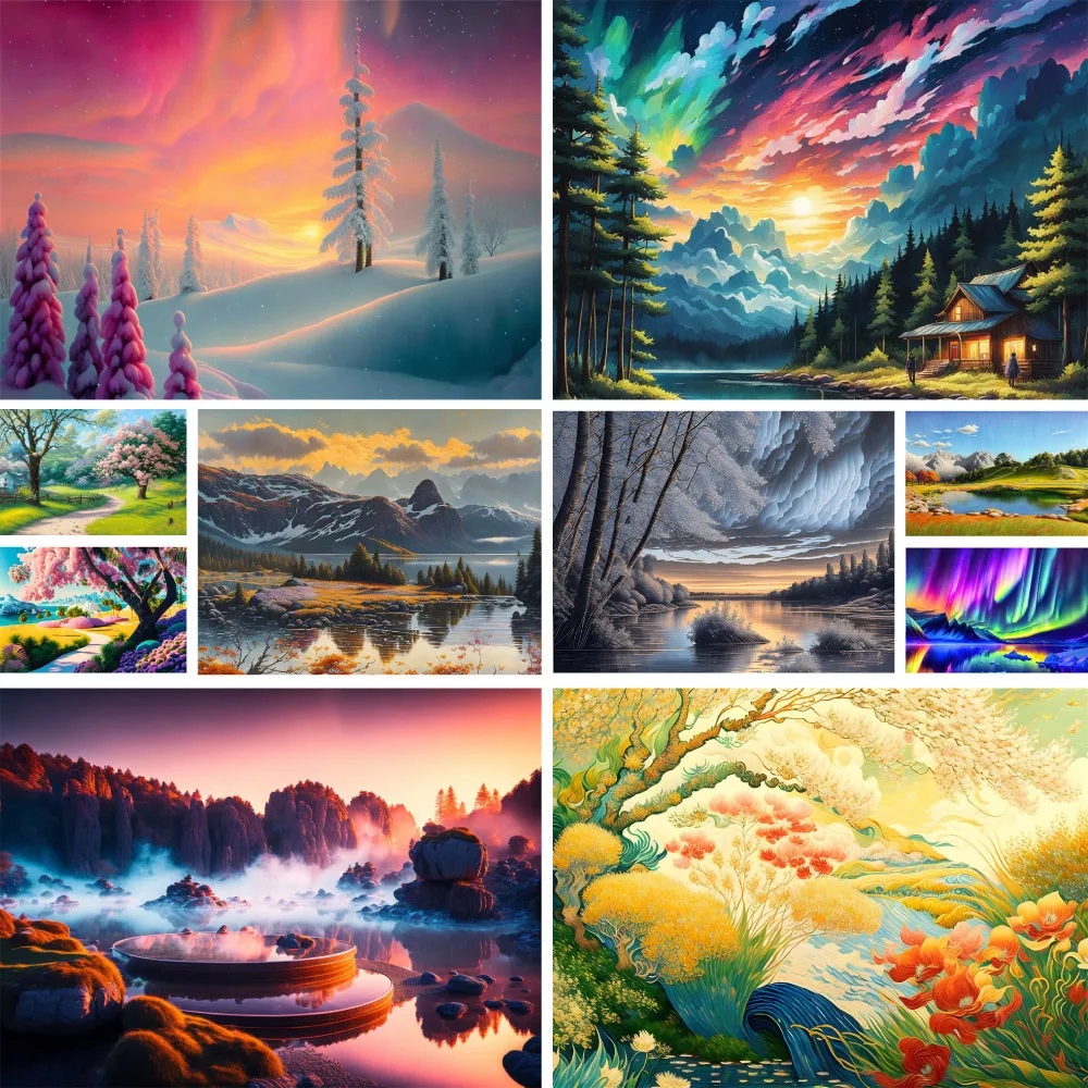 

Набор для алмазной живописи, Набор для вышивки крестиком, пейзаж, Великая природа, для взрослых и детей, подарок