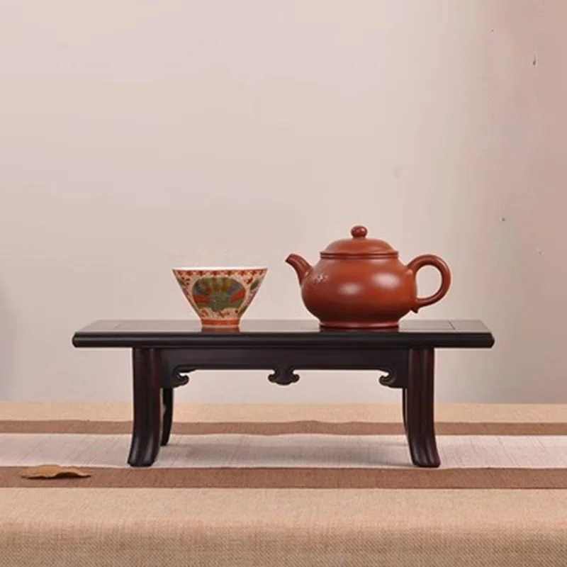 Mini Bonsai Flower Table Decoration Base, Solid Wood Bracket, Tea Pot, Antique Jade Ware, Rare Stone Seal, Base