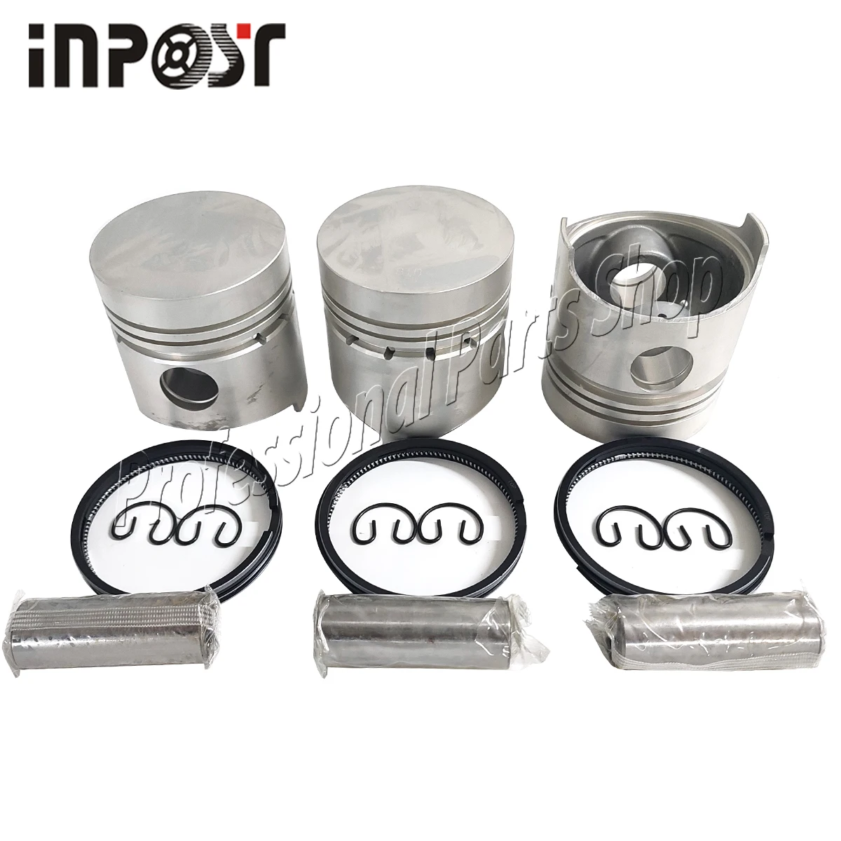 

3 комплекта поршня D1101 + комплект колец STD для двигателя Kubota