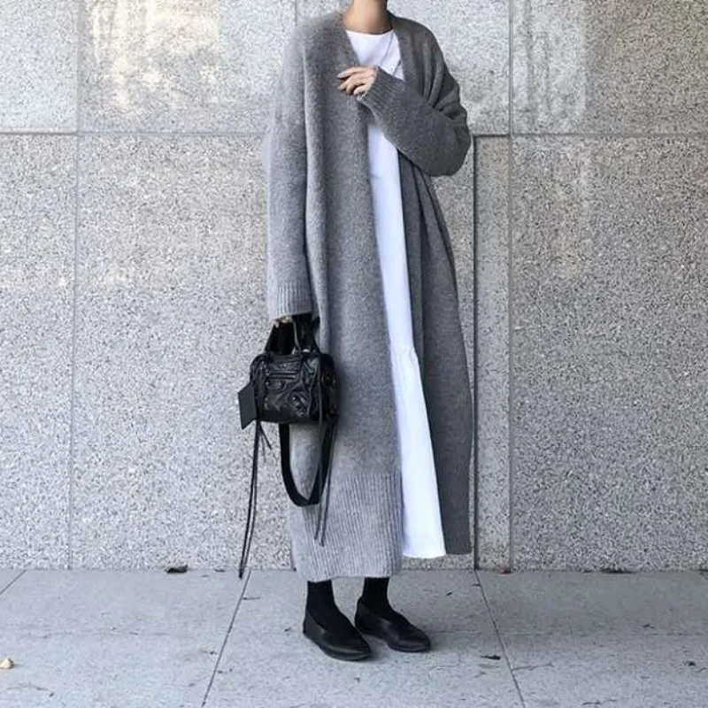 Women Long Loose Knitted Cardigan Sweater
