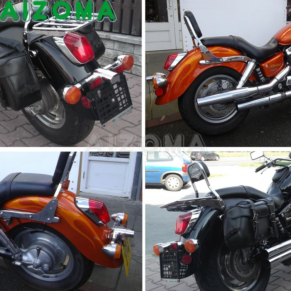 Feu Arrière De Moto Chromé – Stop & Position, Compatible Honda Shadow, Kawasaki Vulcan, Harley