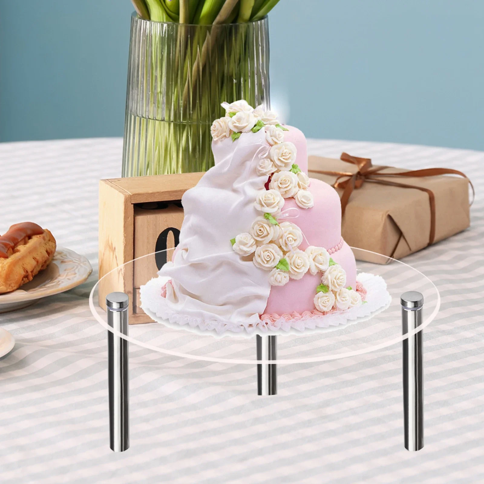 Cake Stand 3 Legs Acrylic Display Stand Assembled Jewelry Display Riser Cake Holder