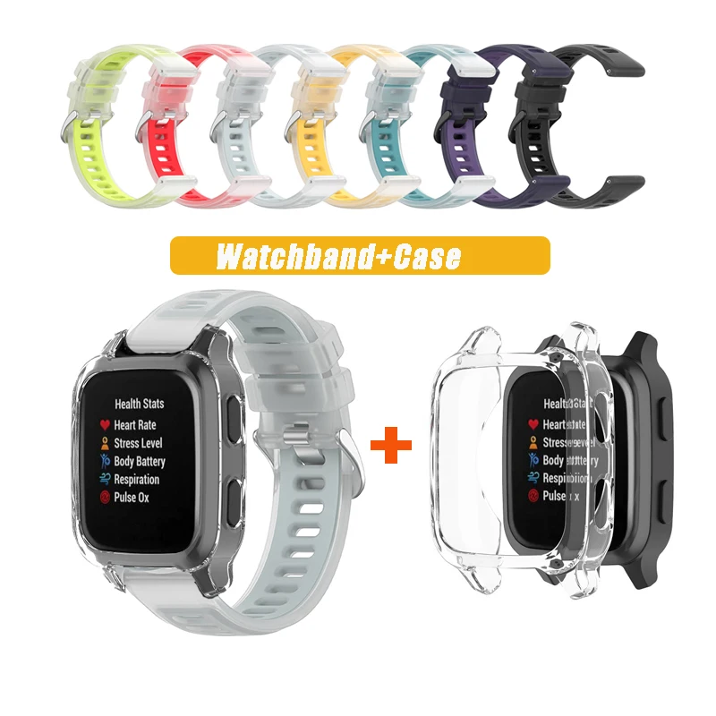 Versatile 2-in-1 Silicone Strap & Transparent Case Combo