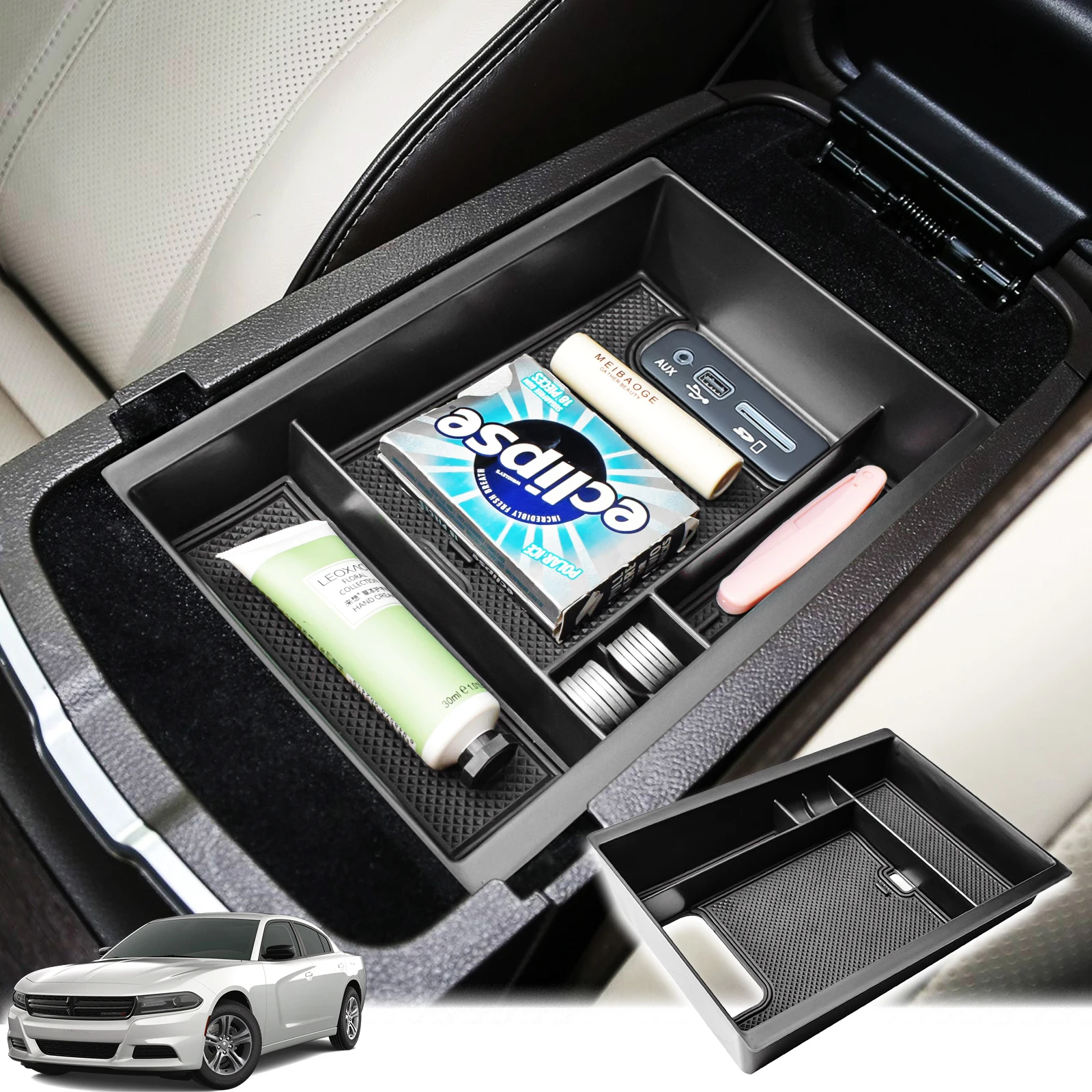 MARCHFA Center Console Organizer For Dodge Charger & Chrysler 300 2011-2023 - Armrest Storage Tray