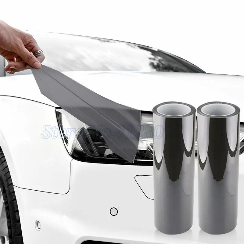 Car Headlight & Taillight & Fog Light Lamp wrap Film Smoke Black TPH PU PPF Protective Film For Car Styling Motorcycle Decorate - Image 2