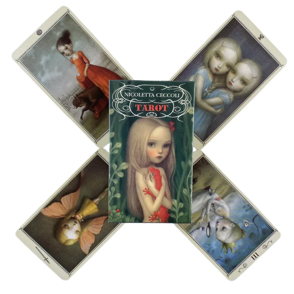 Nicoletta Cecco Tarot Deck – 78-Card Multilingual Beginners Set with Guidance Booklet for Divination and Board Games