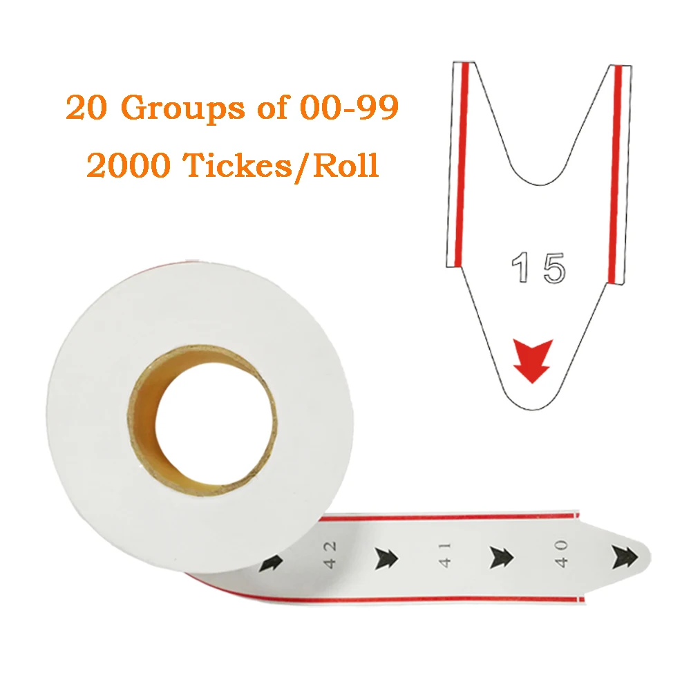 3 Rolls/Pack Take a Number Tickets 2-3 Digit Turn O Matic 2000 Labels/Roll for K-T Ticket Dispenser Counter Queuing System