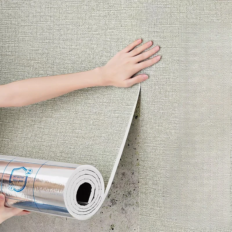 กระดาษติดผนังมีกาวในตัว การปรับปรุงผนังและวอลเปเปอร์หนา สติกเกอร์ติดผนังโฟม XPE กันน้ําในครัวเรือน 1