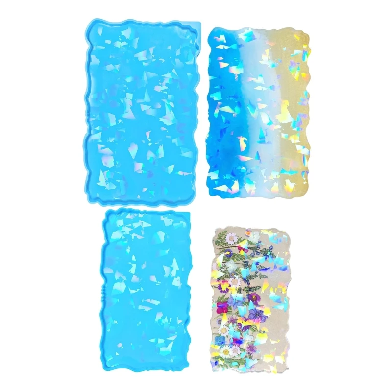 

Durable Silicone Moulds Resin Tray Casting Mold with Handles Holographical Tea Tray Making Mould for DIY Enthusiasts DropShip