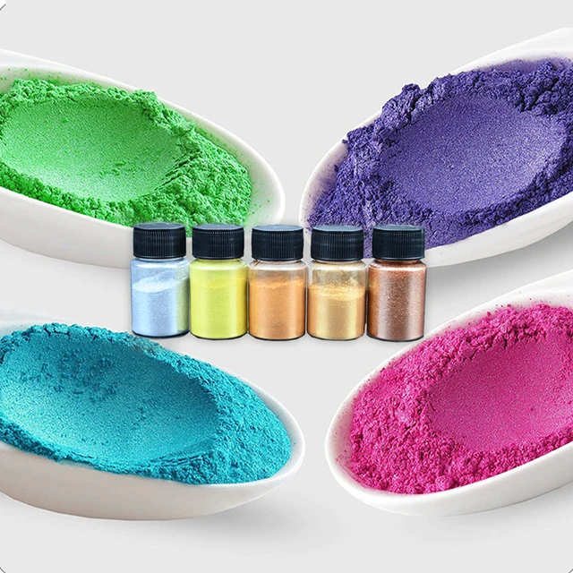 Set 16 Pigmenti In Polvere LIUCOLI Per Resina | Colori Mica Naturali | Per Craft, Saponi, Candele