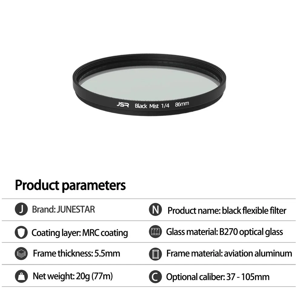 Camera Lens Filter Photography Filter Universal Soft Mist Pro Filter Diffusion DSLR 37/39/40.5/49/52/55/58/62/67/72/77/82mm