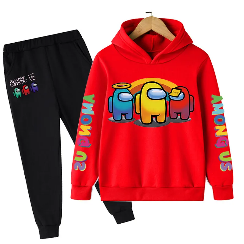 New Funny Among Us Game Boy Clothes Kids Clothing Sets Fall Long Sleeve Sweatshirt Sets Printed Baby Clothes 2 Piece Boy Sets baby pajamas for a girl Clothing Sets