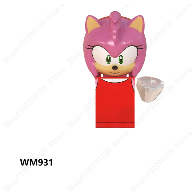 Mini Action Figure Building Block Sonic Teirusu Silver Nakkurusu Shadow Eggman Blaze Storm Knuckles KF6123 LG1001 WM6086 Bricks 931