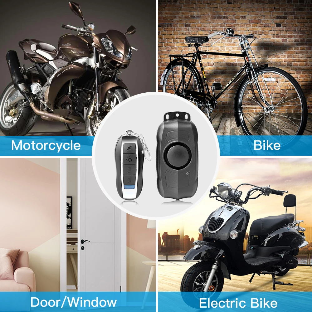 Hollarm USB Charging Bike Alarm Remote Control Security System Scooter Alarm For Motorcycle Anti-Theft Bicycle Vibration