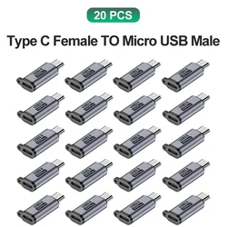 USB Type - C to Micro USB Adapter Converter for Charging and Data Transfer (20x C to MicroUSB)