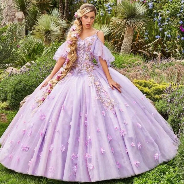 Vestidos De Noiva Da Princesa Cinderela, Vestido De Baile, Fora Do Ombro,  Flores 3D, Vestidos Rosa, 15 Anos, Novo Puffy, Vestido De Noiva - AliExpress