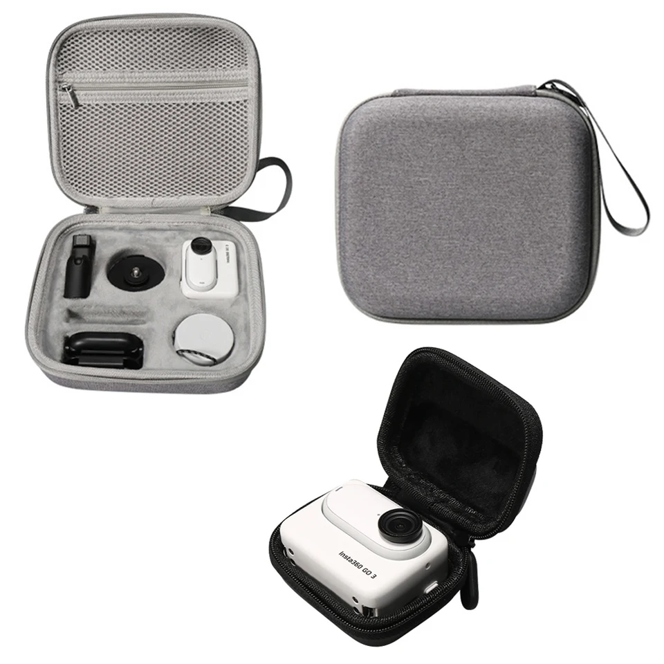 Borsa Portaoggetti Per Insta360 GO 3S/GO 3 - Custodia Rigida Grigia 23,5x18x8cm