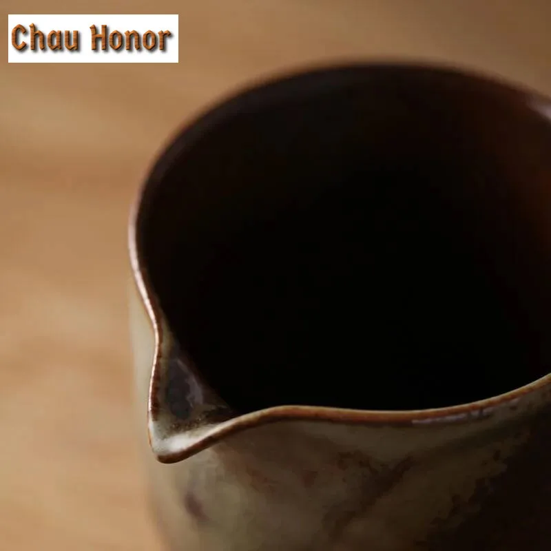 200ml Handmade Firewood Fair Cup Thick Tire Ceramic Tea Pitcher Japanese Divider Tea Chahai Kungfu Tea Pitcher Tea Ceremony