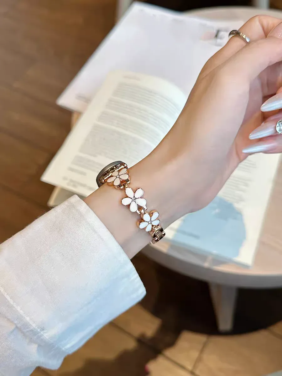 موضة زهرة معدنية لشاومي الفرقة 9 حزام ل Mi الفرقة...