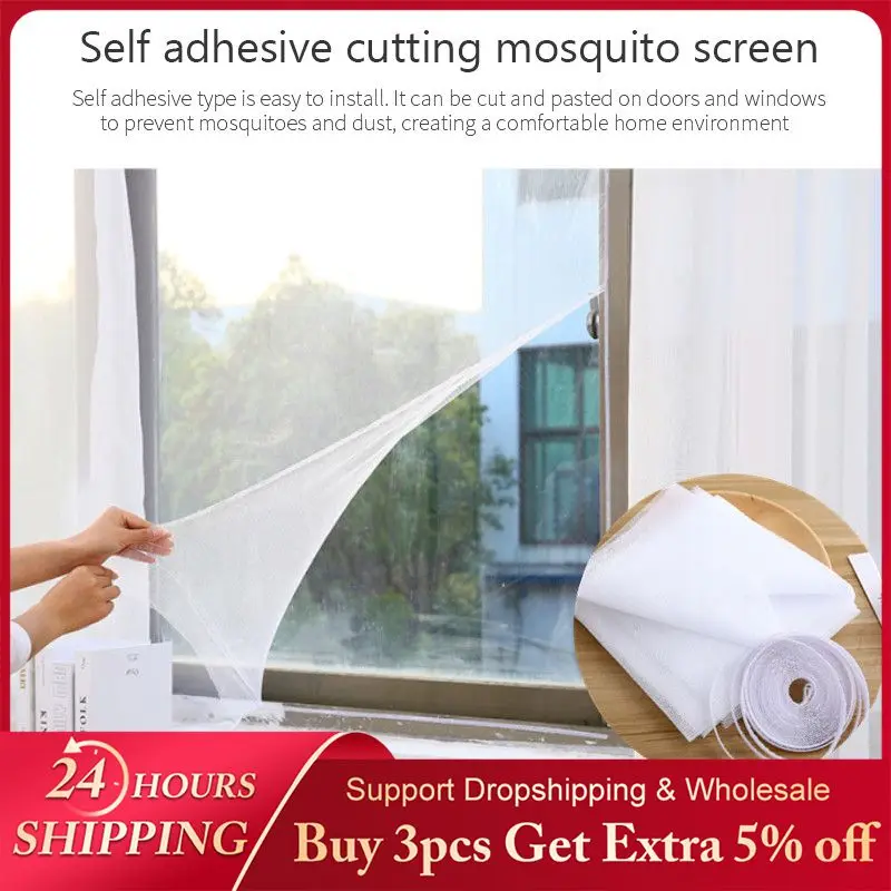 Window Net Household Self-Adhesive Anti-Mosquito Screen Window Invisible Window Screen DIY Encryption Window Screen Free Velcro