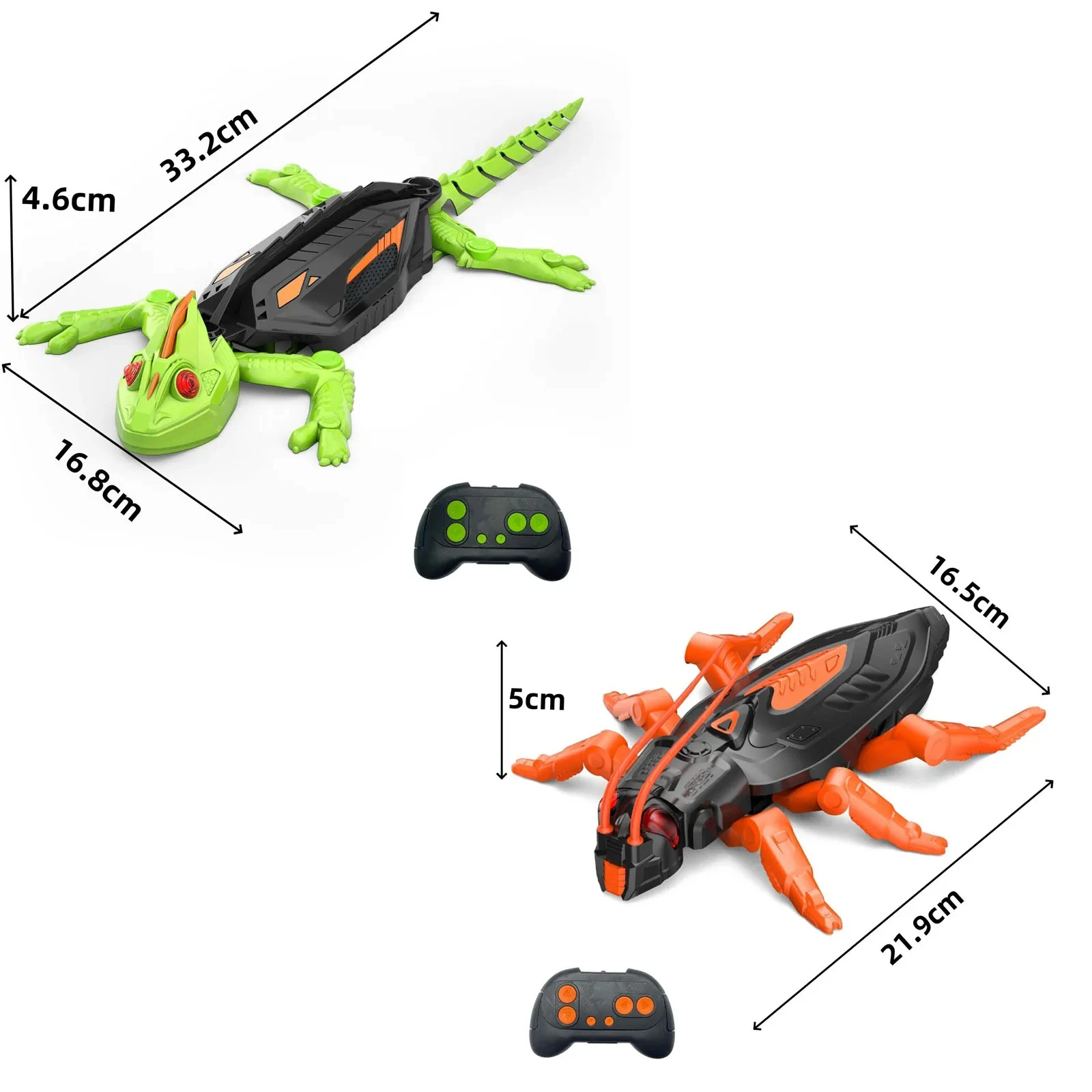 Wall Climbing RC Gecko Toy Rechargeable Remote Control Lizard LED Eyes Dual Mode Floor Wall Gift Kids Boys 3+
