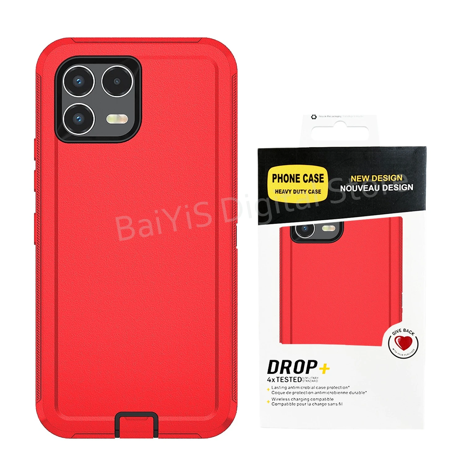 Durable Heavy Duty Hybrid Defender Phone Case - 3-Layer Armor Shockproof Protective Cover