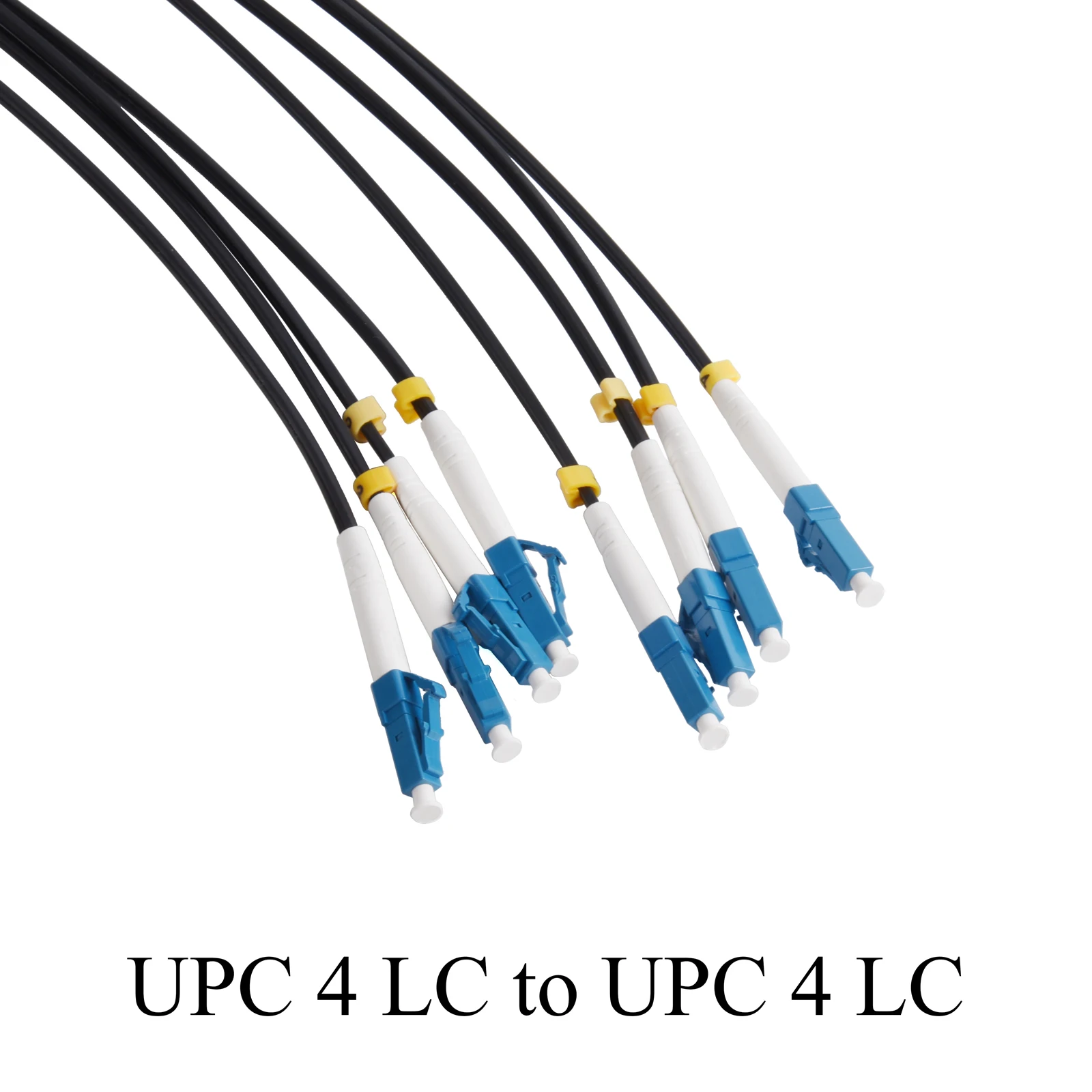 Fiber Optic Extension Wire UPC 4 LC to 4 LC Single-mode 4-core Outdoor Convert Line 100M/120M/150M/200M/250M/300M Optical Cable