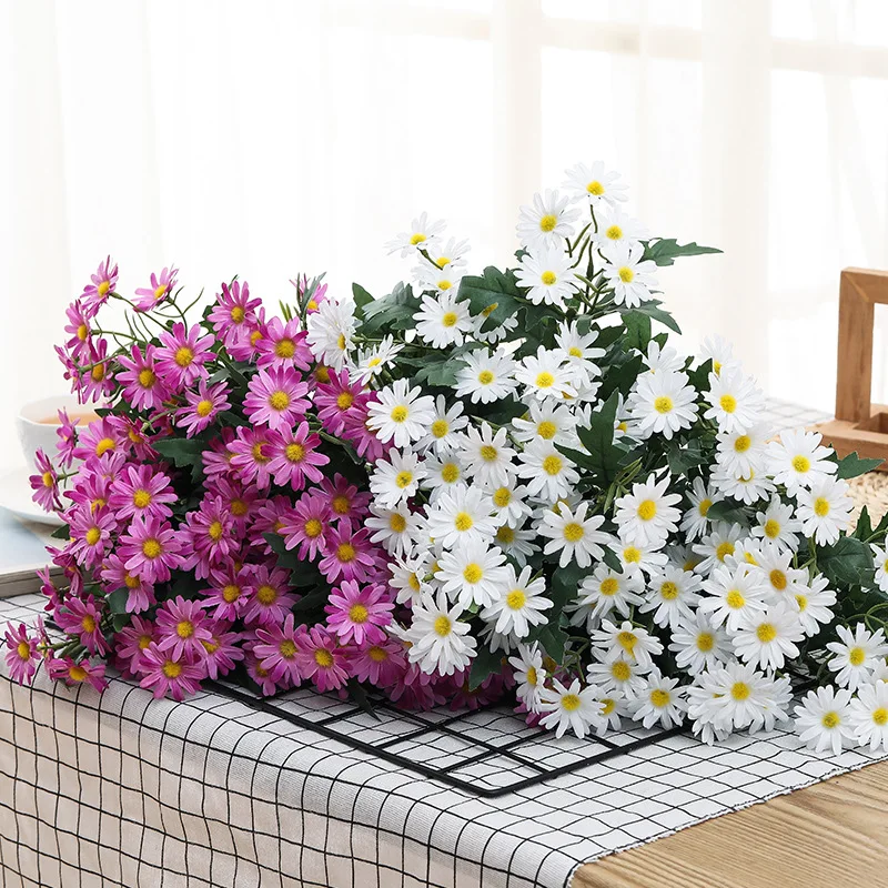 Daisy Flowers Artificial Decor, Artificial Daisy Bouquet Home