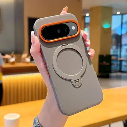 Enhanced Magnetic Armor Case with Rotatable Ring Holder - Metal & Hybrid TPU/PC Design - Google Pixel 10a (GRAY)