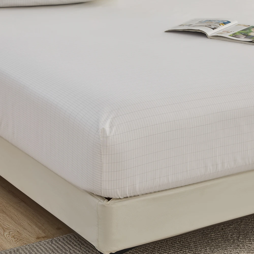 Best Seller! Grounding Fitted Bedsheet, 95% Organic Cotton & 5% Silver, Elastic Edges, Promotes Deep Sleep 3