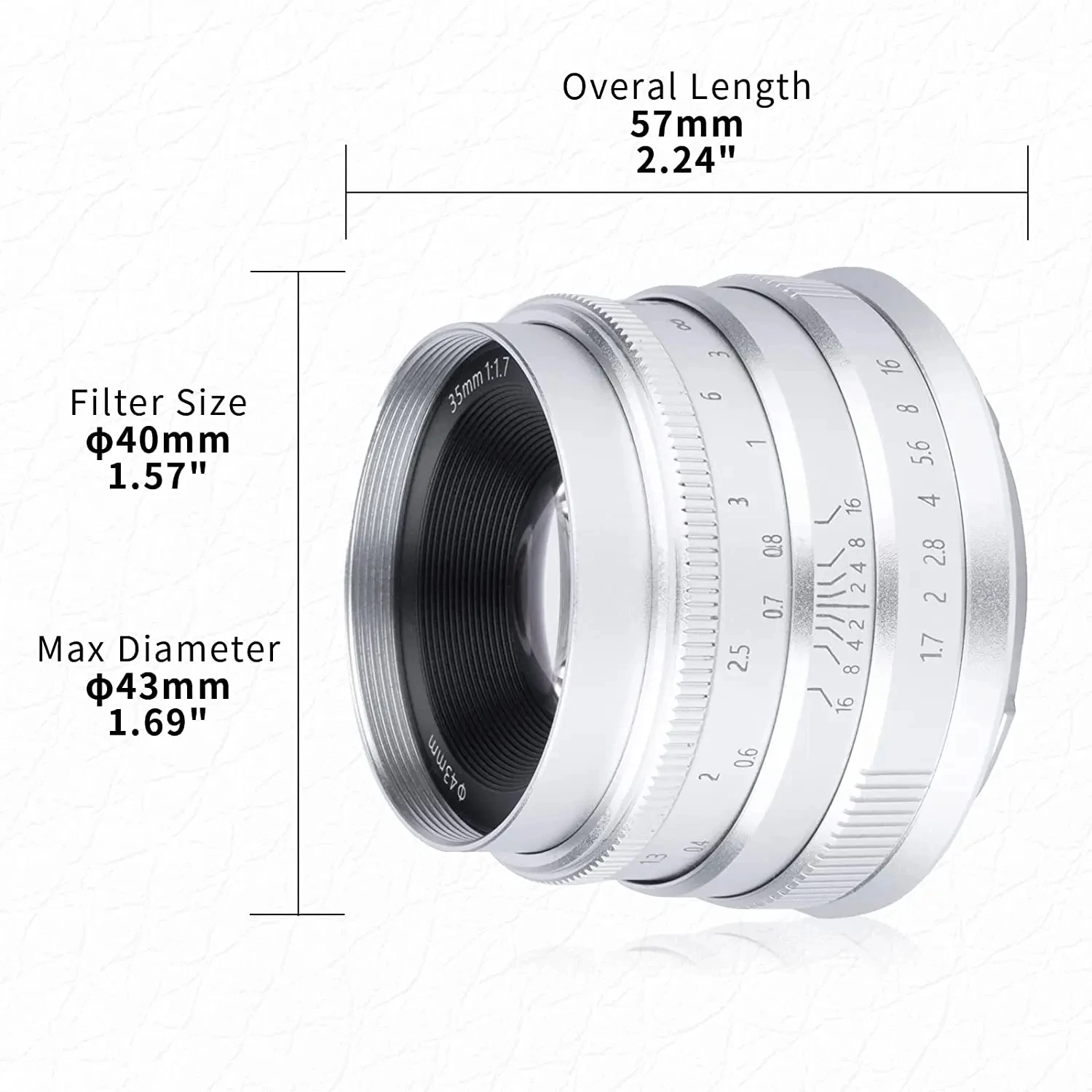 브라이트인 스타 35mm F1.7 광각 대구경 APS-C 수동 초점 미러리스 카메라 렌즈……/캐논/파나소닉에 적합※
