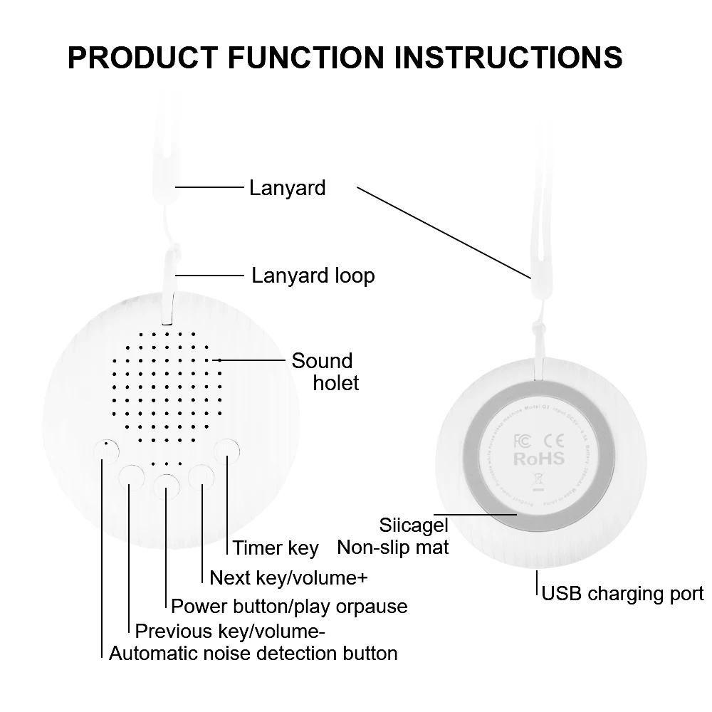 Timed Shutdown Sleep Sound Machine 10 sounds White Noise Machine Music Light Sleep Machine For Baby Sleeping & Relaxation 6