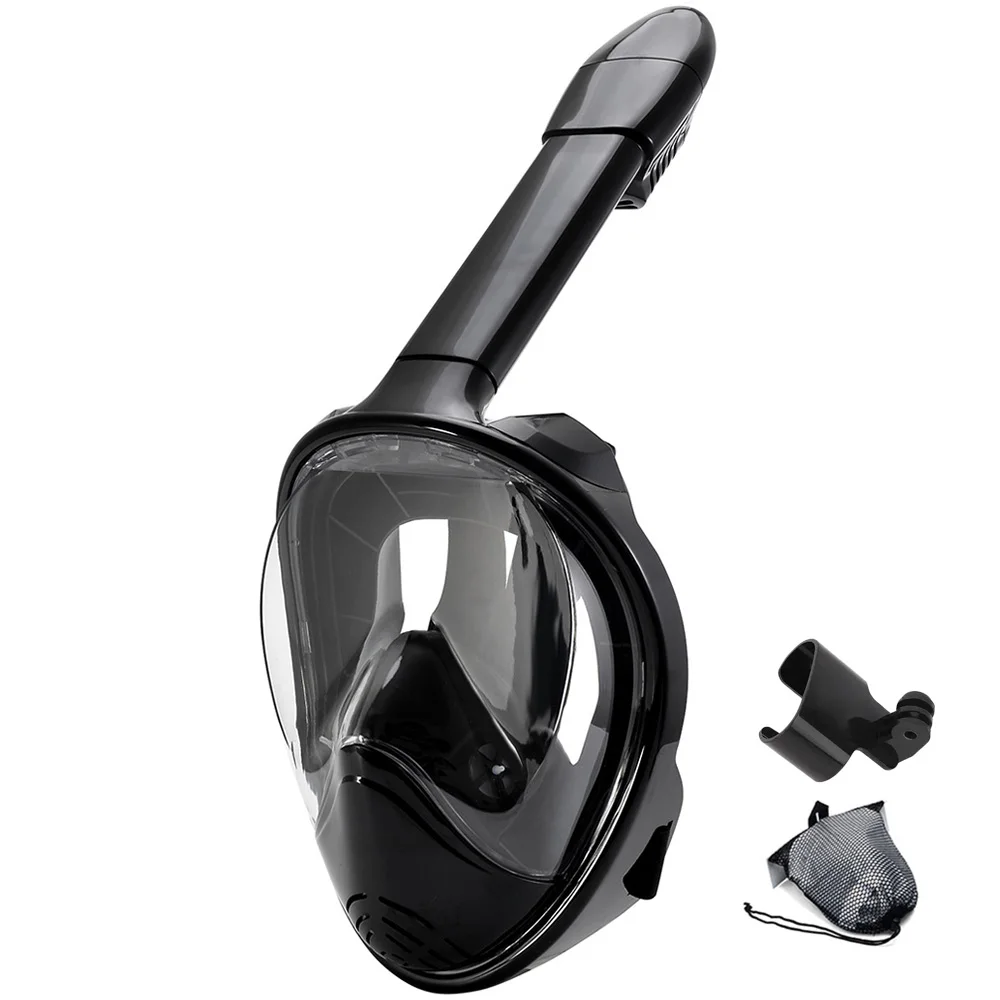 Panoramic Anti-Fog Full Face Snorkel Mask with Camera Mount