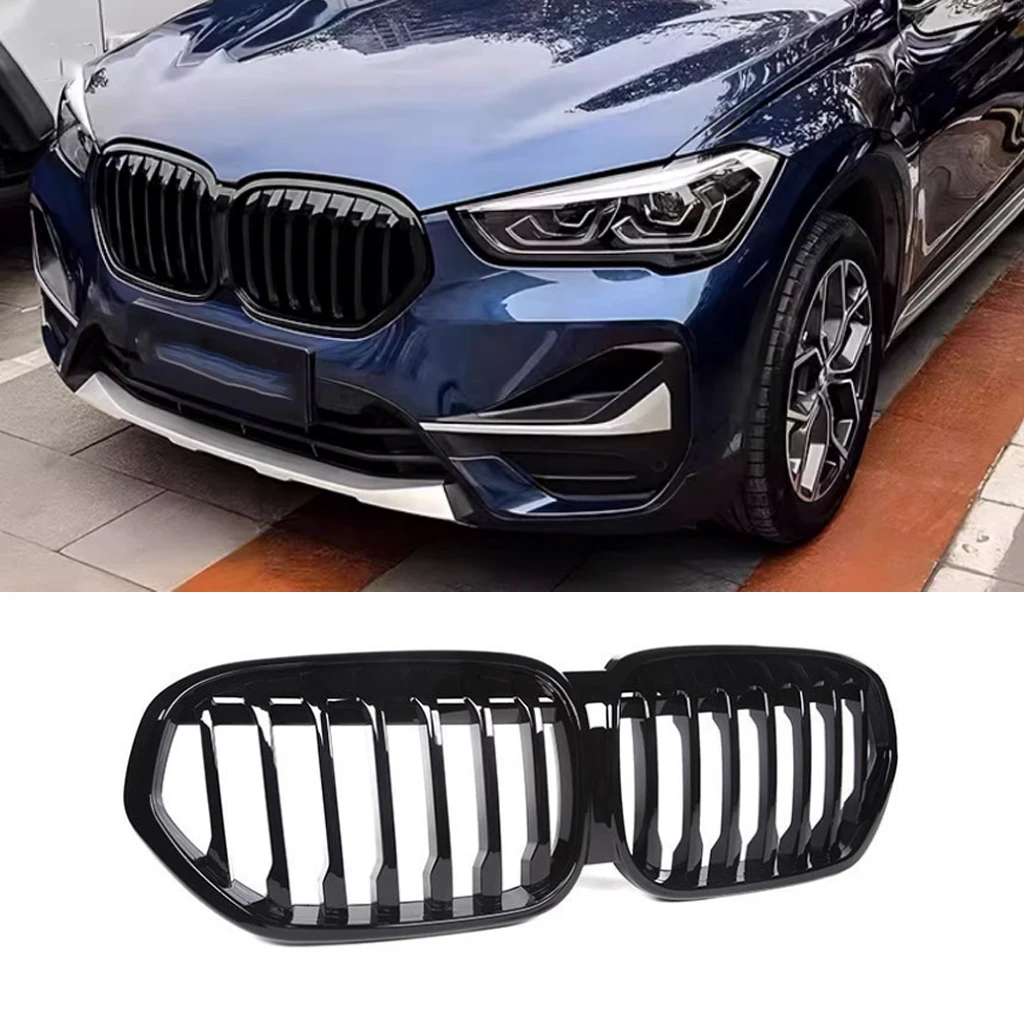 

Car Tuning Front Kidney Diamond Grille for BMW X1 F48 SUV sDrive18i sDrive20i xDrive20i 2020 2021 2022 Gloss Black