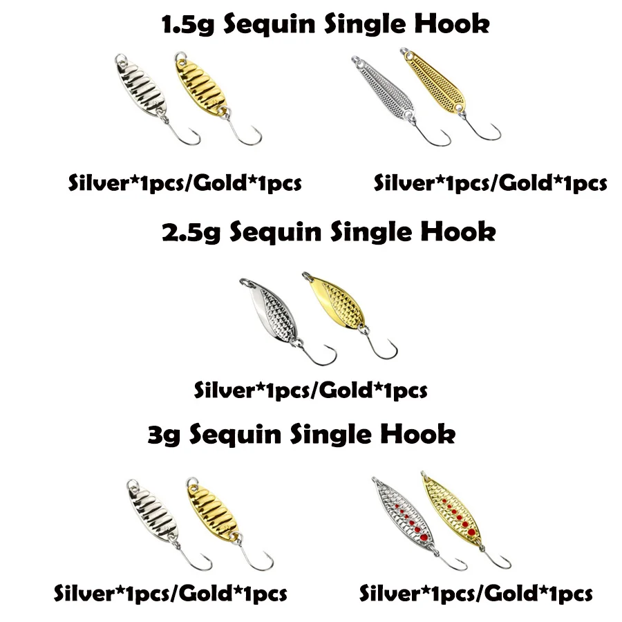 Trout Bass Lure Set Spoon Bait Spinners Spoons Bobbin Artificial Hard Bait  Sequins For Carp Fishing Wobblers 30pcs