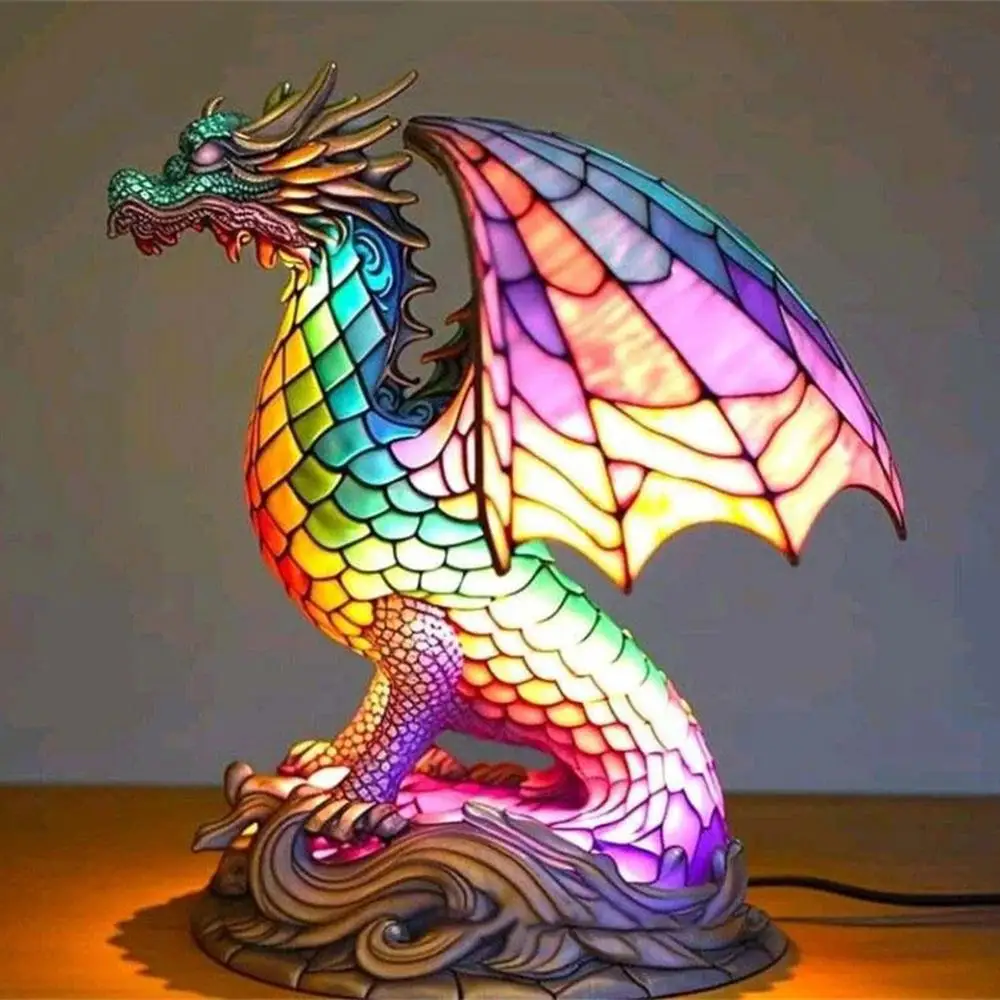 Modern Resin Table Lamp Home Decoration Exquisite Retro Ornament Creative Cute Desktop Light Eye Protection Night Light 2