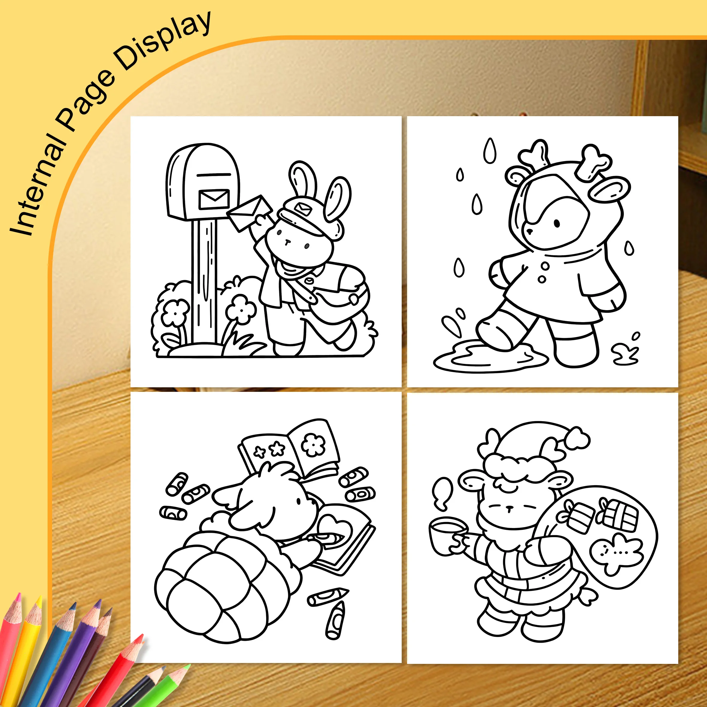 COZY ANIMALS Bold-easy Patterns Coloring Book for Adults Cute Drawing Book Perfect Gift for Party and Birthday 4