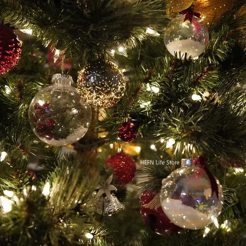 1pc Clear Plastic Christmas Ball Fillable Ornament Xmas Tree Hanging Bauble Pendant 2025 Christmas Home Decoration Navidad Gift