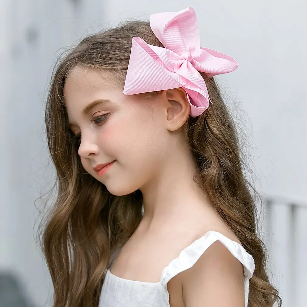 BABY BOWS 1Pcs 6inch Solid Colors Grosgrain Ribbon Hair Clips for Girls Large Hairpins Boutique Barrettes Kids Hair Accessories
