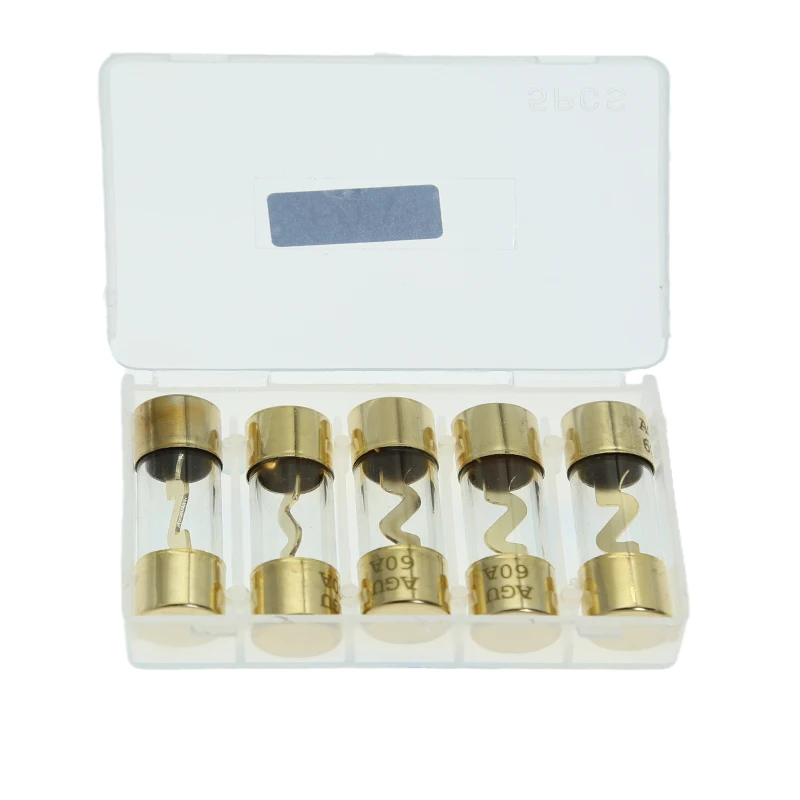 

5Pcs 10.2*37.8MM Gold Plated Glass AGU Fuse Fuses Pack Car Audio Amp Amplifier 10A 15A 20A 25A 30A 40A 50A 60A 70A 80A 100A