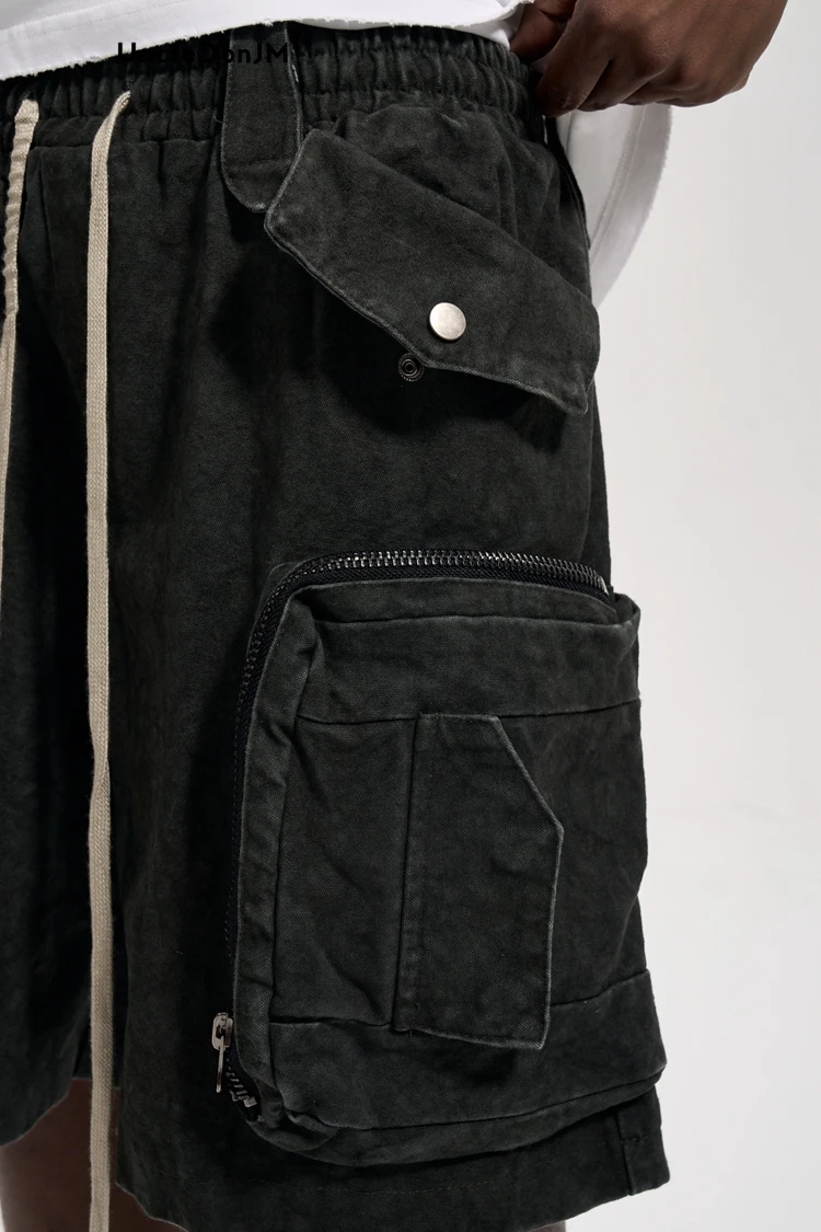 80s オールレザー カーゴショーツ ブラック L ビンテージ 80s オールレザー カーゴショーツ ブラック L ビンテージ