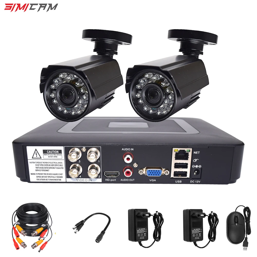 Security Camera 1080P 720P AHD Kit 2MP/1MP 2PCS Camera 4CH DVR Waterproof Night Vision