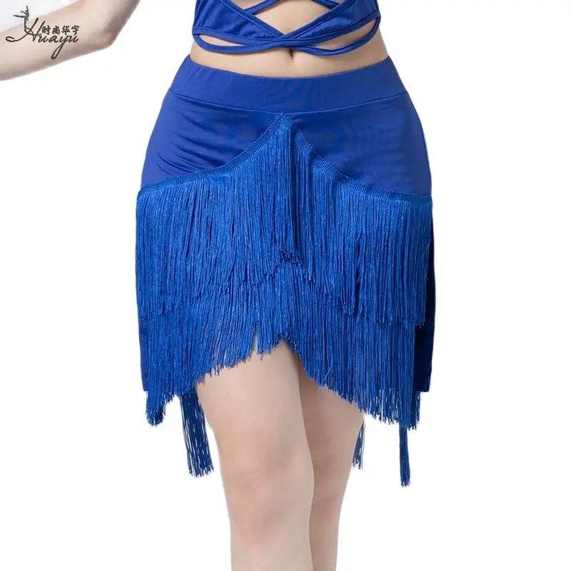 

Latin Dance Skirt Women Sexy Fringed Skirts Hip Scarf Triangle Scarf Samba Salsa Cha Cha Tango Wear Practice Clothing