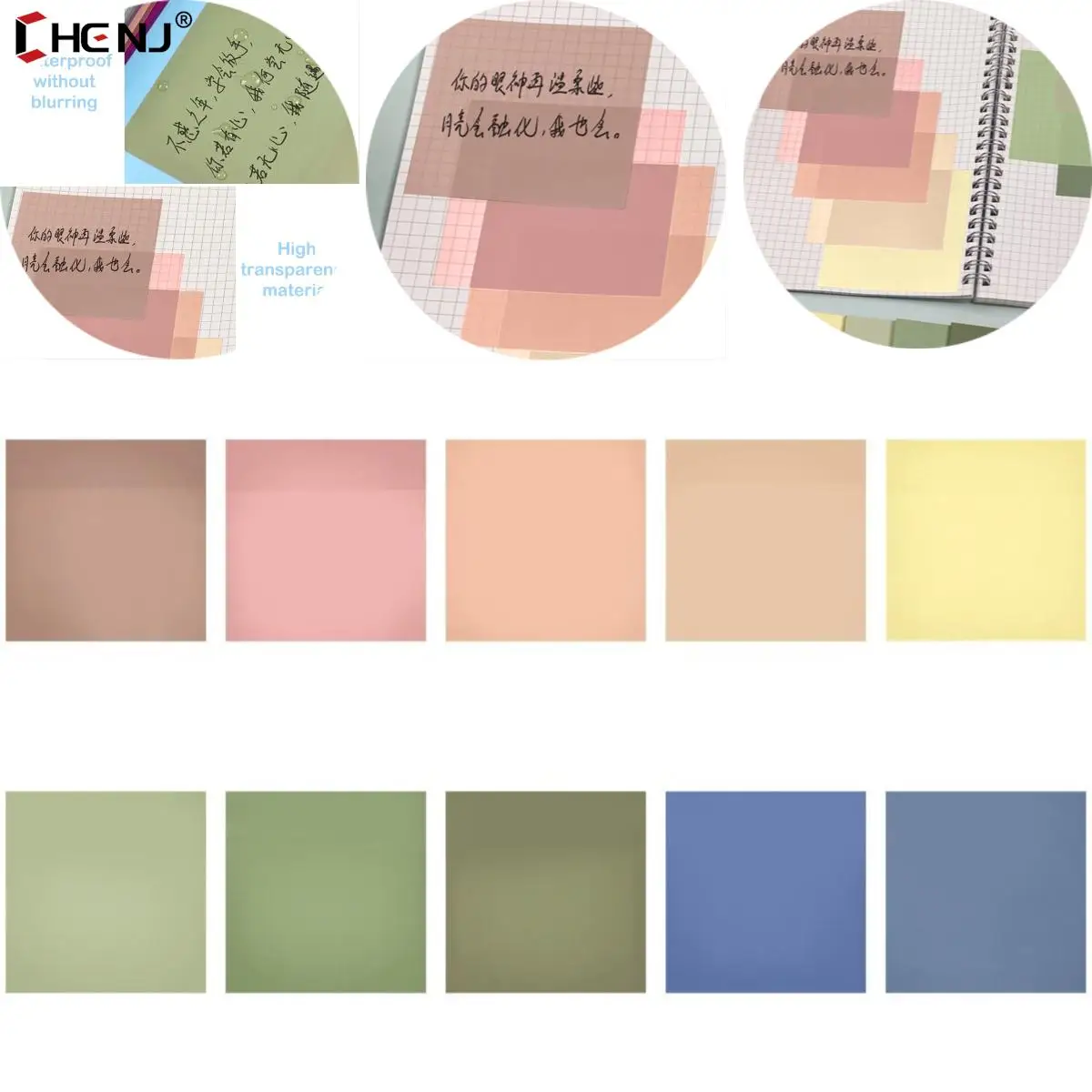 

50 Sheets Transparent Sticky Notes Memo Pad Bookmark Marker Memo Sticker Paper School Stationery Office Supplies