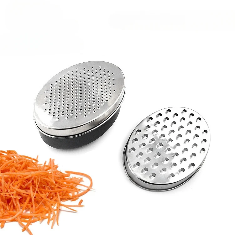 3-Sided Stainless Steel Cheese Grater Handheld Cheese Shredder with Hanging Hole Hand Grater,S, Size: Small, Silver