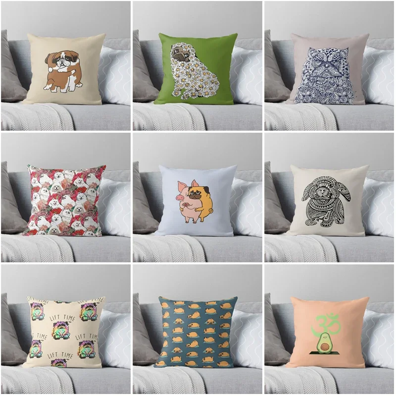 

Black and white gradient geometric pillowcase, living room sofa cushion cover, 60x60 can be customized, your home decoration