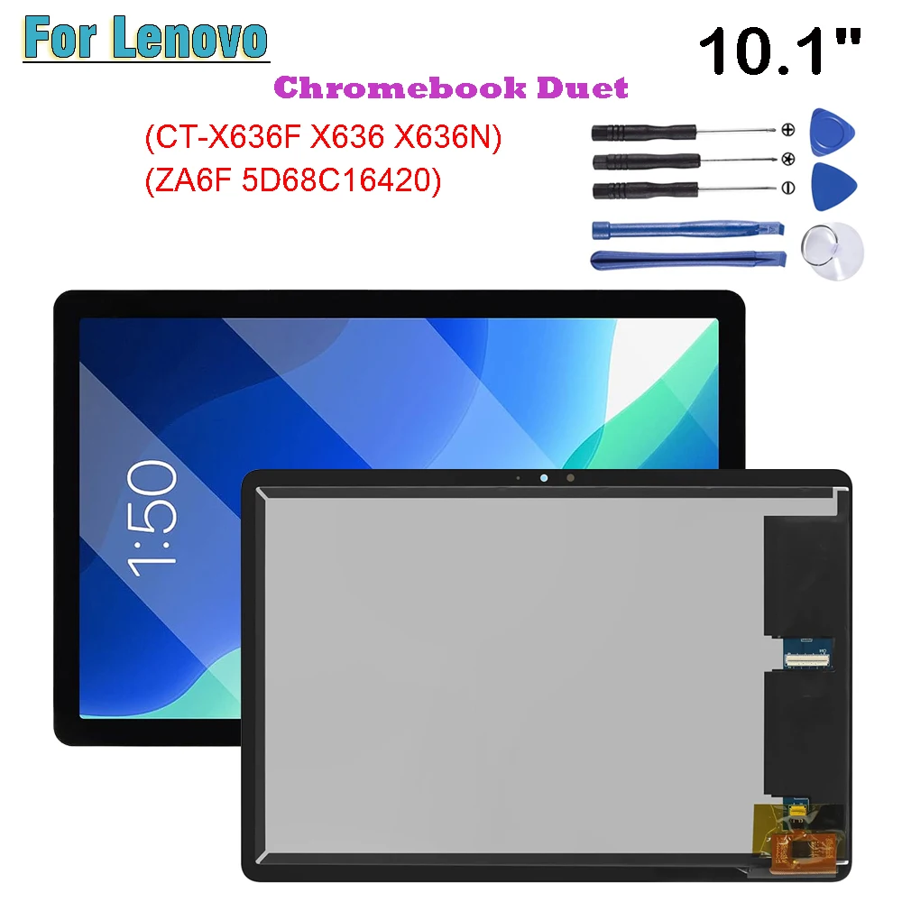 Originale Per Lenovo Chromebook Duet Ct-X636 Ct-X636F Ct-X636N X636 Display Lcd Touch Screen Digitizer Assembly Con Cornice